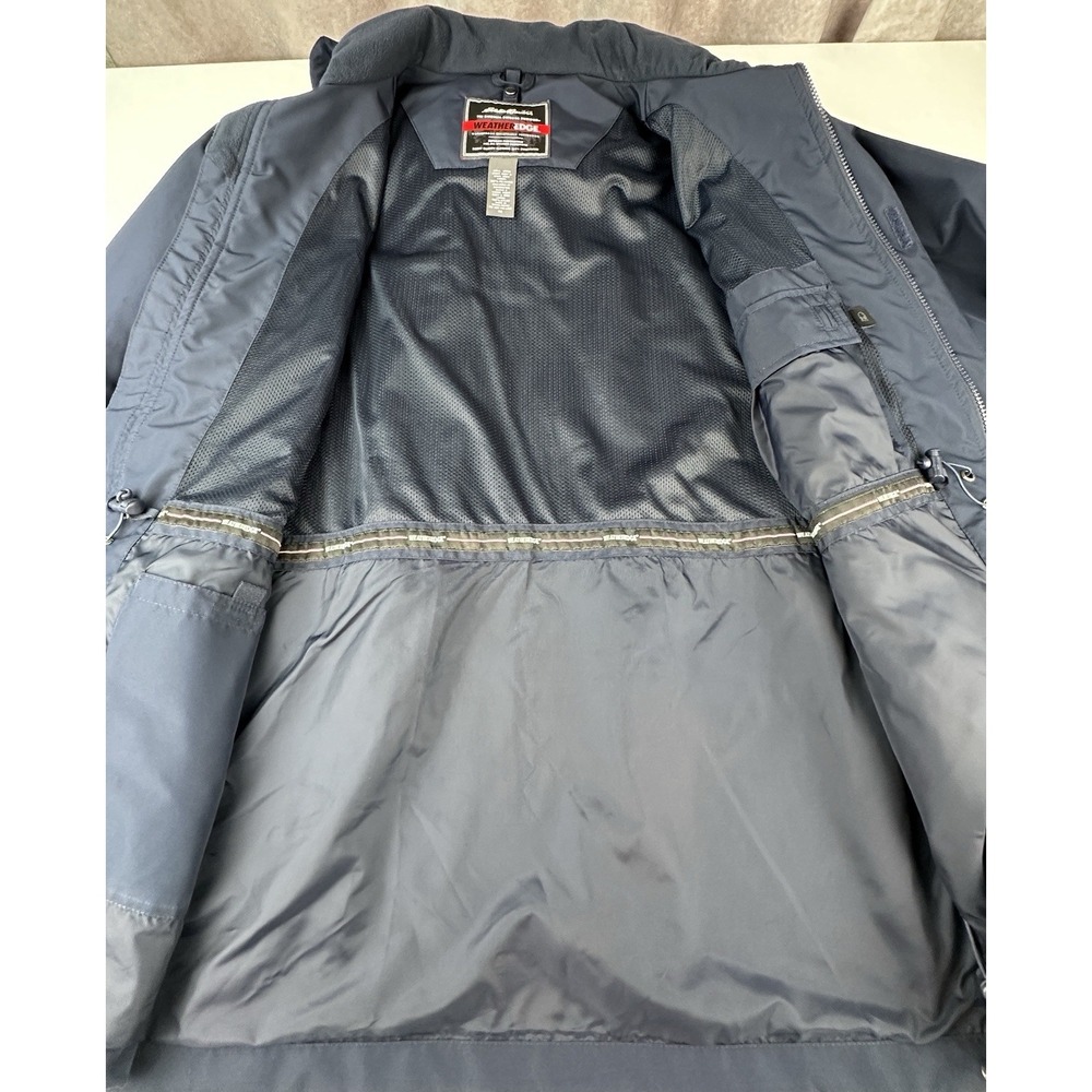 Eddie Bauer WeatherEdge Jacket Women's Medium Navy Blue Waterproof Hooded - Picture 12 of 16